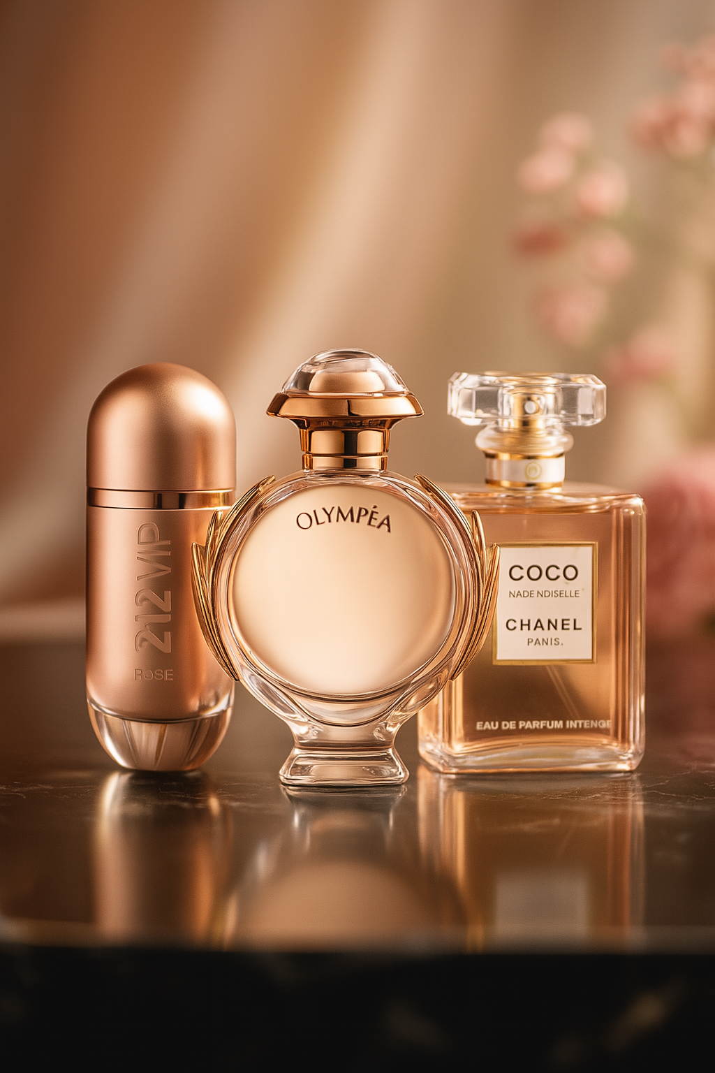 Zestaw 3 perfum: 212 VIP ROSÉ, OLYMPÉA, COCO MADEMOISELLE 100ml