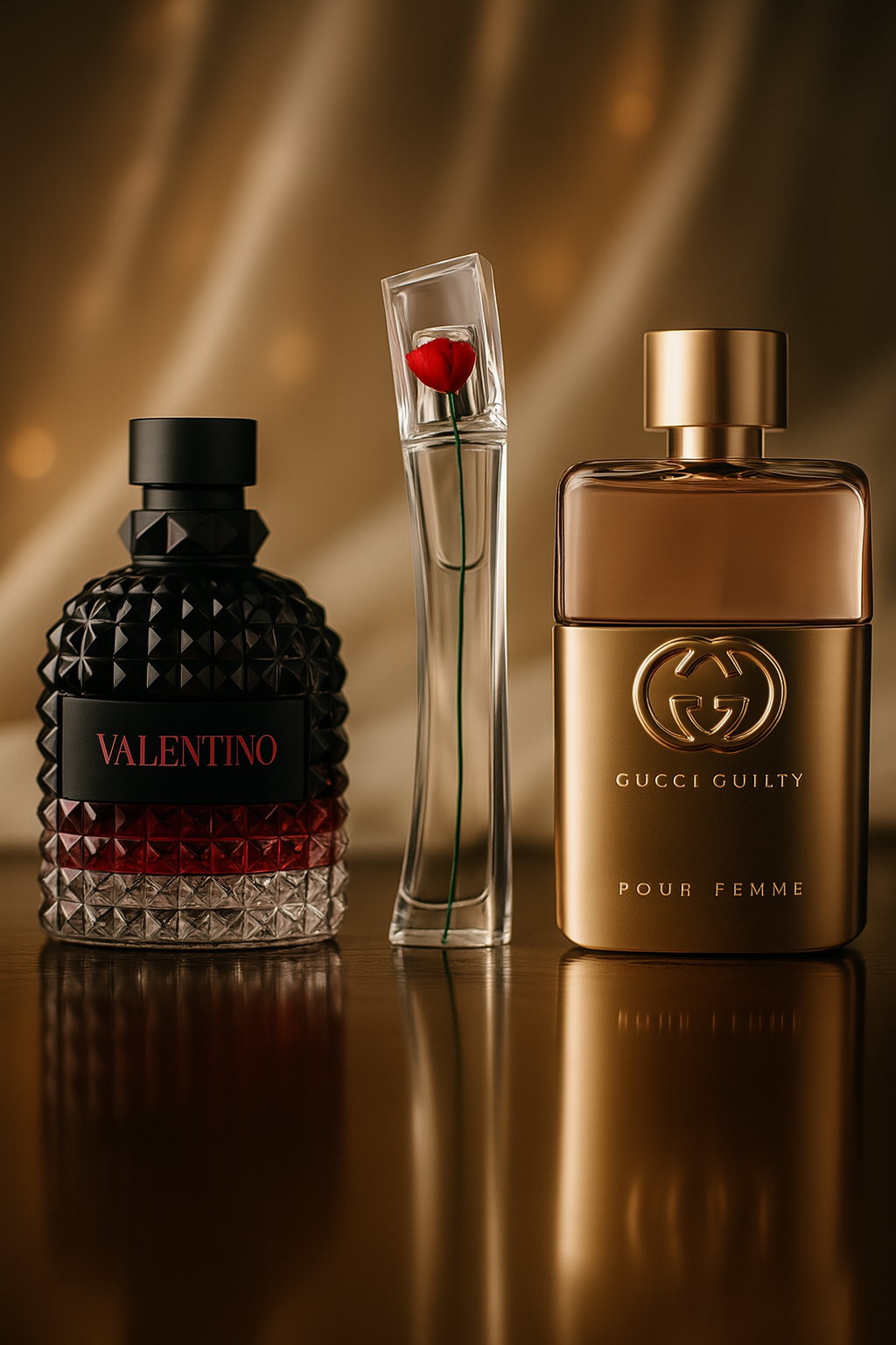 Zestaw 3 perfum: 3 Gucci Guilt, Valentini Intense, Flower Kenzo 100ml