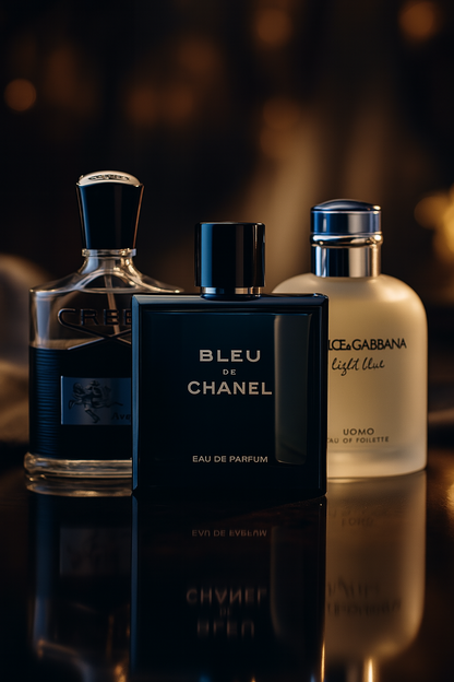 Zestaw 3 perfum: Bleu de Chanel, Creed Aventus, Light Blue Dolce Gabbana 100ml
