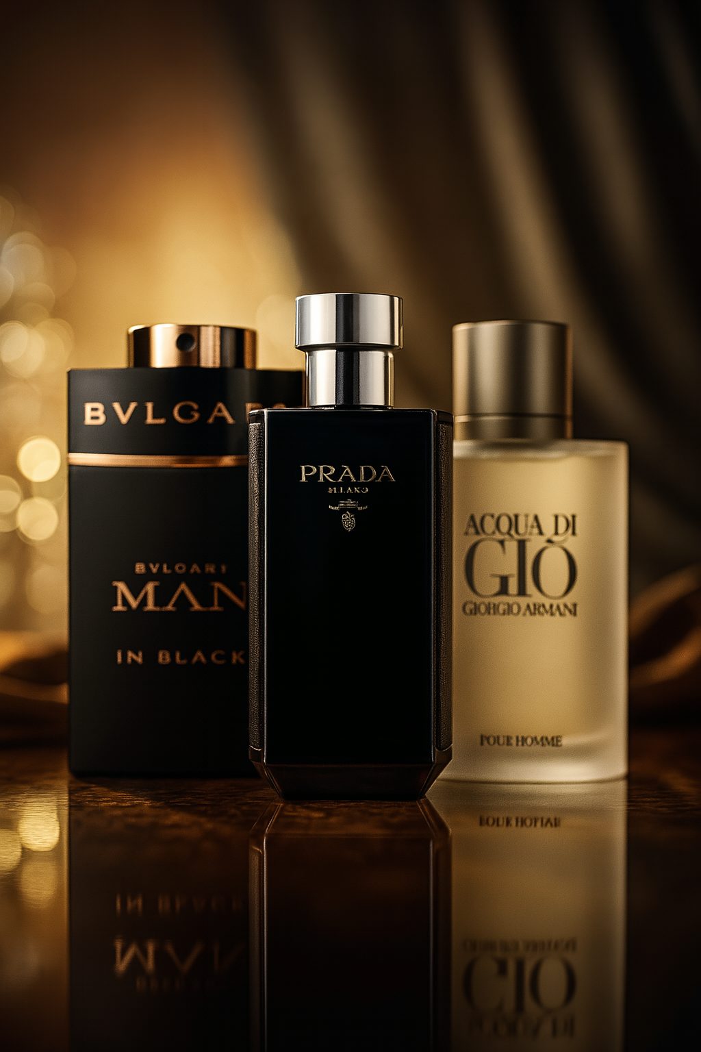 Zestaw 3 perfum: Bvlgari In Black, Giorgio Armani Acqua Di Gio, L'Homme Prada Intense 100ml