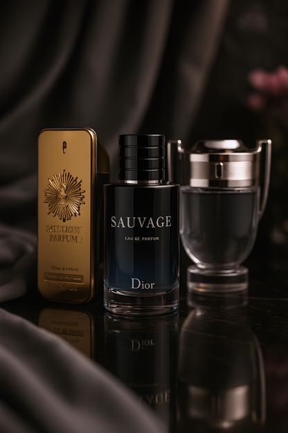 Zestaw 3 perfum: Paco Rabanne ONE MILLION, Dior SAUVAGE, Paco Rabanne INVICTUS 100ml