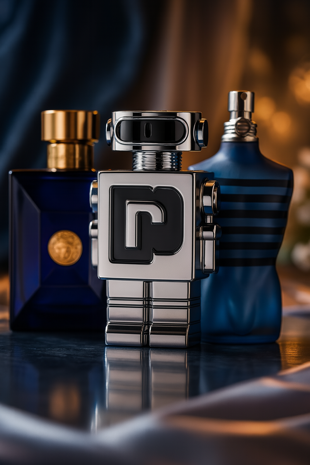 Zestaw 3 perfum: Versace DYLAN BLUE, Paco Rabanne PHANTOM y Jean Paul Gaultier ULTRA MALE de 100 ml
