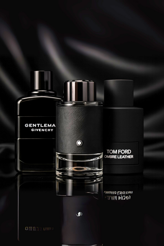 Zestaw 3 perfum: Tom Ford Ombre Leather, Givenchy Gentleman y Montblanc Explorer de 100 ml