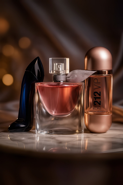 Zestaw 3 perfum: GOOD GIRL, Lancôme LA VIE EST BELLE, 212 VIP ROSÉ 100ml