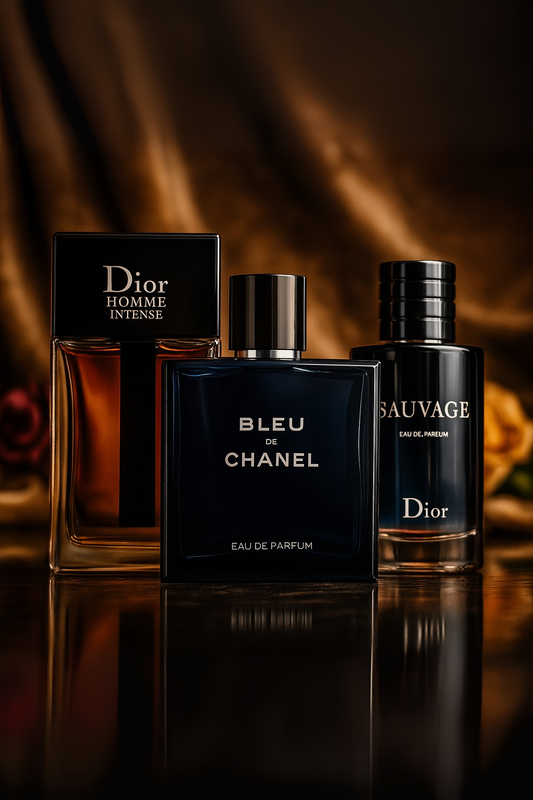 Zestaw 3 perfum: Sauvage Dior, Bleu de Chanel, Dior Homme Intense 100 ml
